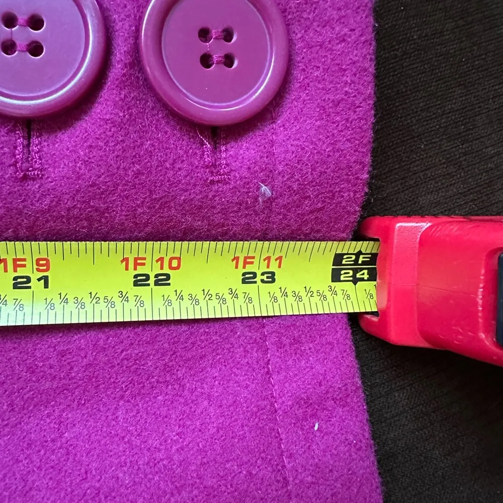 Metrostyle Pink Pea Coat. Doublee Breasted. Large Cuffed & Buttons Sleeve Sz 8 - Image 13