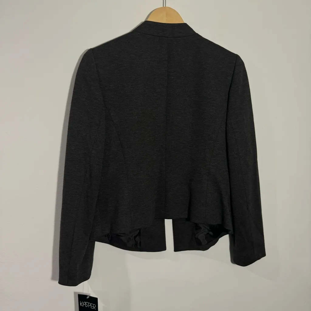 NWT‎ Kasper Open Front Charcoal Blazer Size 6 Petite - Image 3