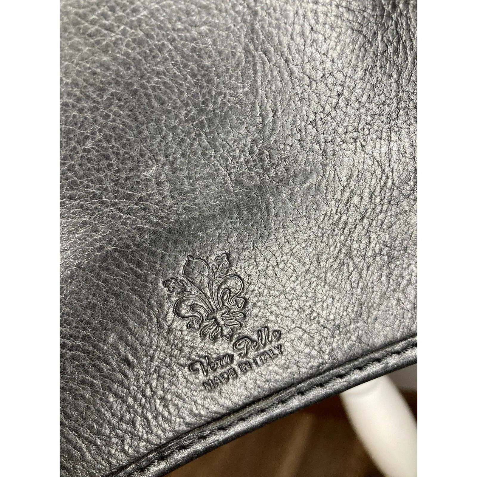 Italian Leather Black Crossbody Bag Purse Satchel Unisex Adjustable Strap - Image 2