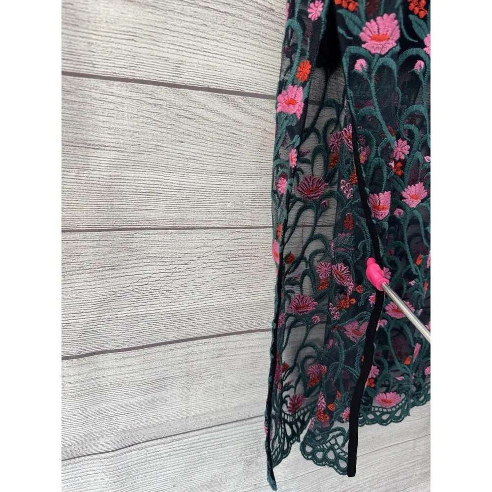 Anthropologie Moulinette Soeurs Flower Embroidered Summer Dress Size MEDIUM - Image 9