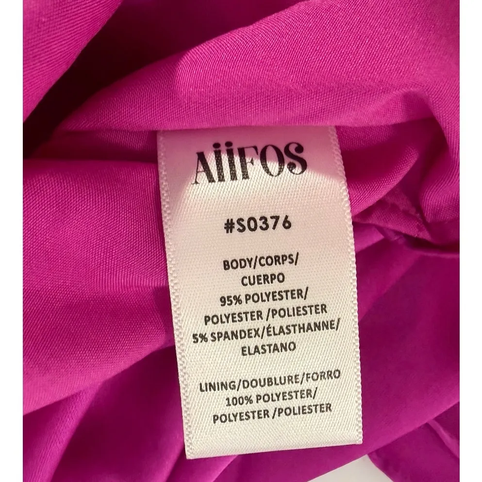 AIIFOS Midi Dress Julietta Gown Hot Pink Satin New $648 Size XS - Image 7