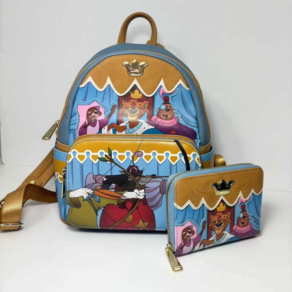 Loungefly Robin Hood Archery Tournament Mini Backpack with wallet - Image 1