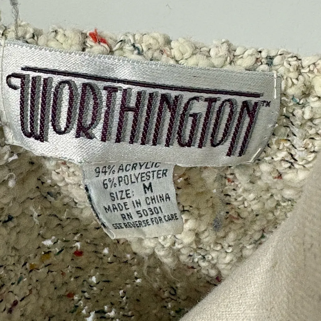 Vintage Worthington Marled Short Sleeve Sweater Sz M - Image 3