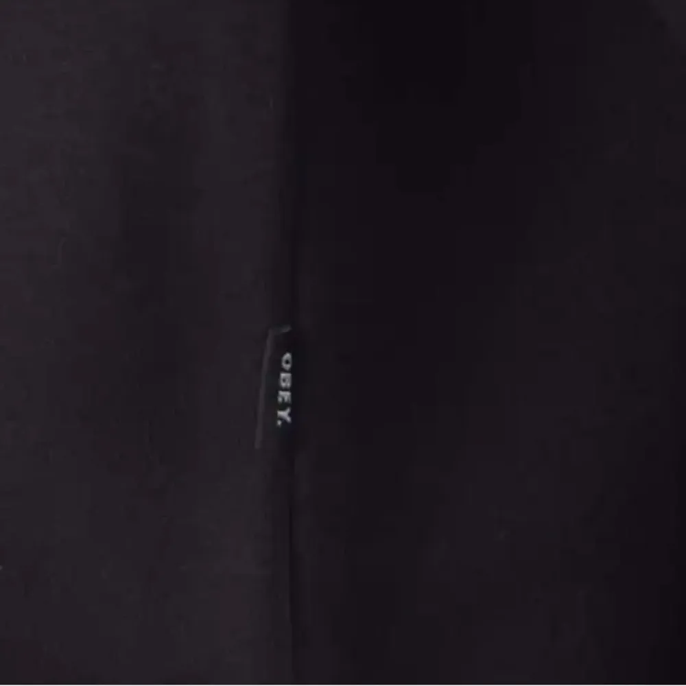 OBEY EMBROIDERED GOLD THREAD BLACK CREW NECK OVERSIZED GRAPHIC SWEATSHIRT M - Image 5