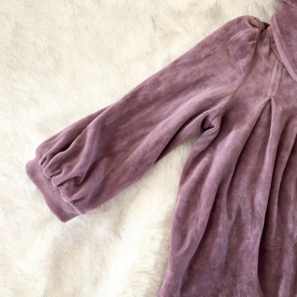 VTG RARE Juicy Couture Mauve Purple Velour Hooded Cape Sweater Jacket Size Small - Image 4