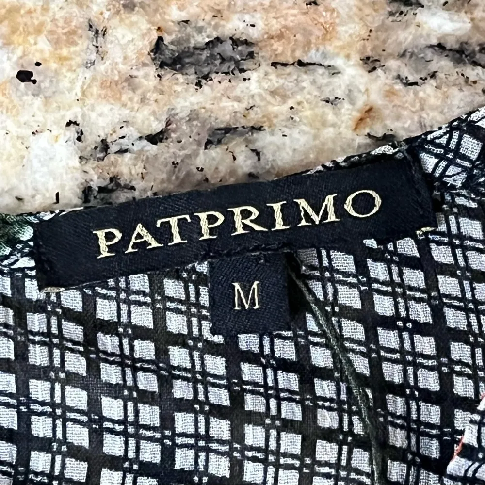 PATPRIMO Black White Floral Sheer Blouse Ruffle Sleeves Dark Coquette Goth Size M - Image 7