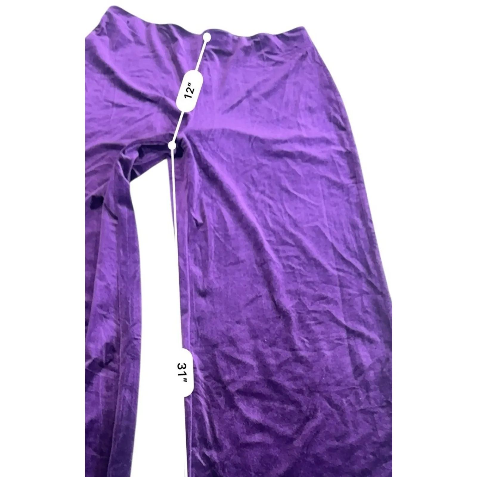 Mango Mng Crushed Velvet Relaxed Wide Leg High Waist NEW Size large - Image 10