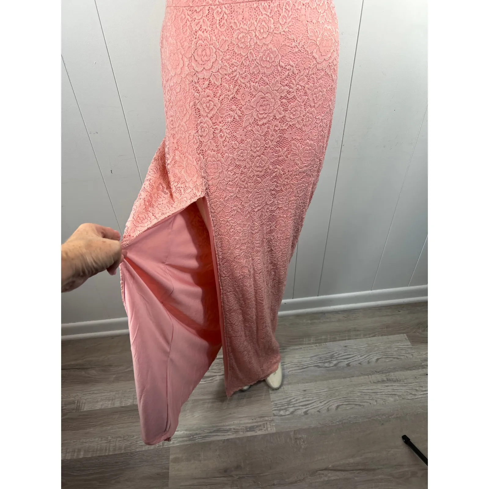 Love by Design Vesta Stretch Lace Maxi Dress In Mary's Rose Size XL - Image 5