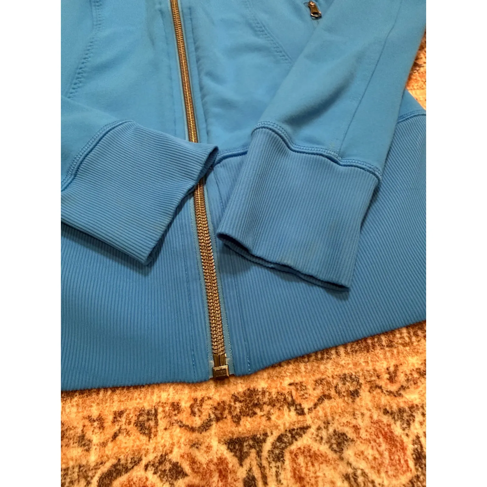 Lululemon Asana Zip Up Jacket Womens 2 Blue Fitted Athleisure Yoga - Image 6