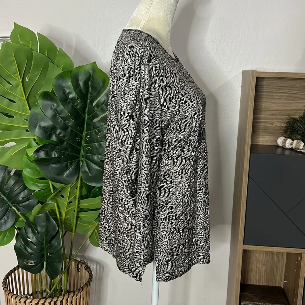 Lauren lee • vintage funky 80’s printed blouse Silver Size M - Image 3