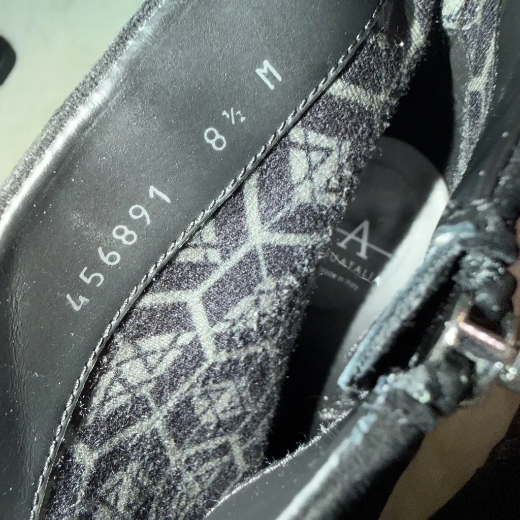 $475 Aquatalia Marabella Suede Bootie Black POINTY TOE STILETTO SOCK 8.5 - Image 6