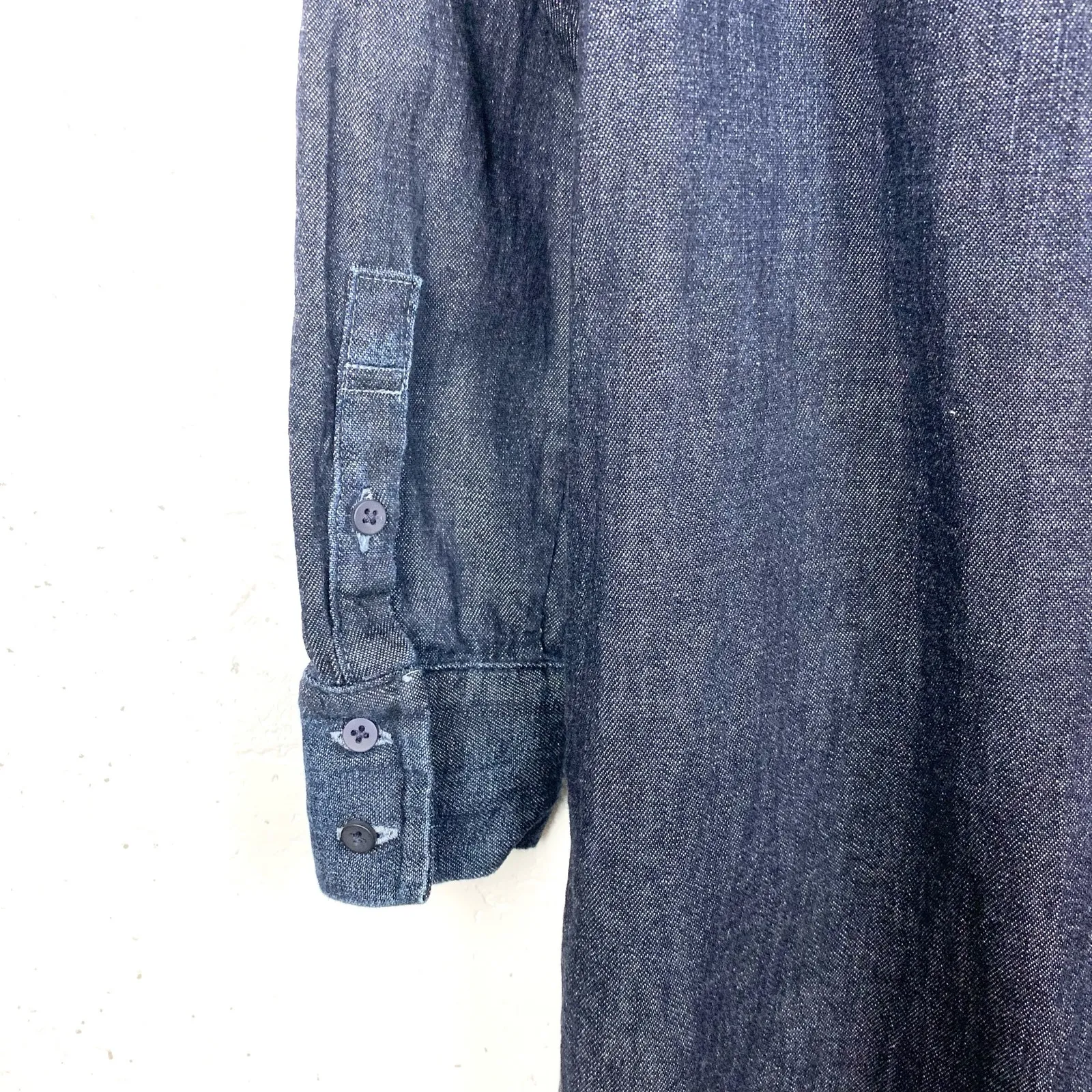 AG Adriano Goldschmied Womens Caden Denim Shirtdress Roll Tab Sleeve Blue Medium - Image 12