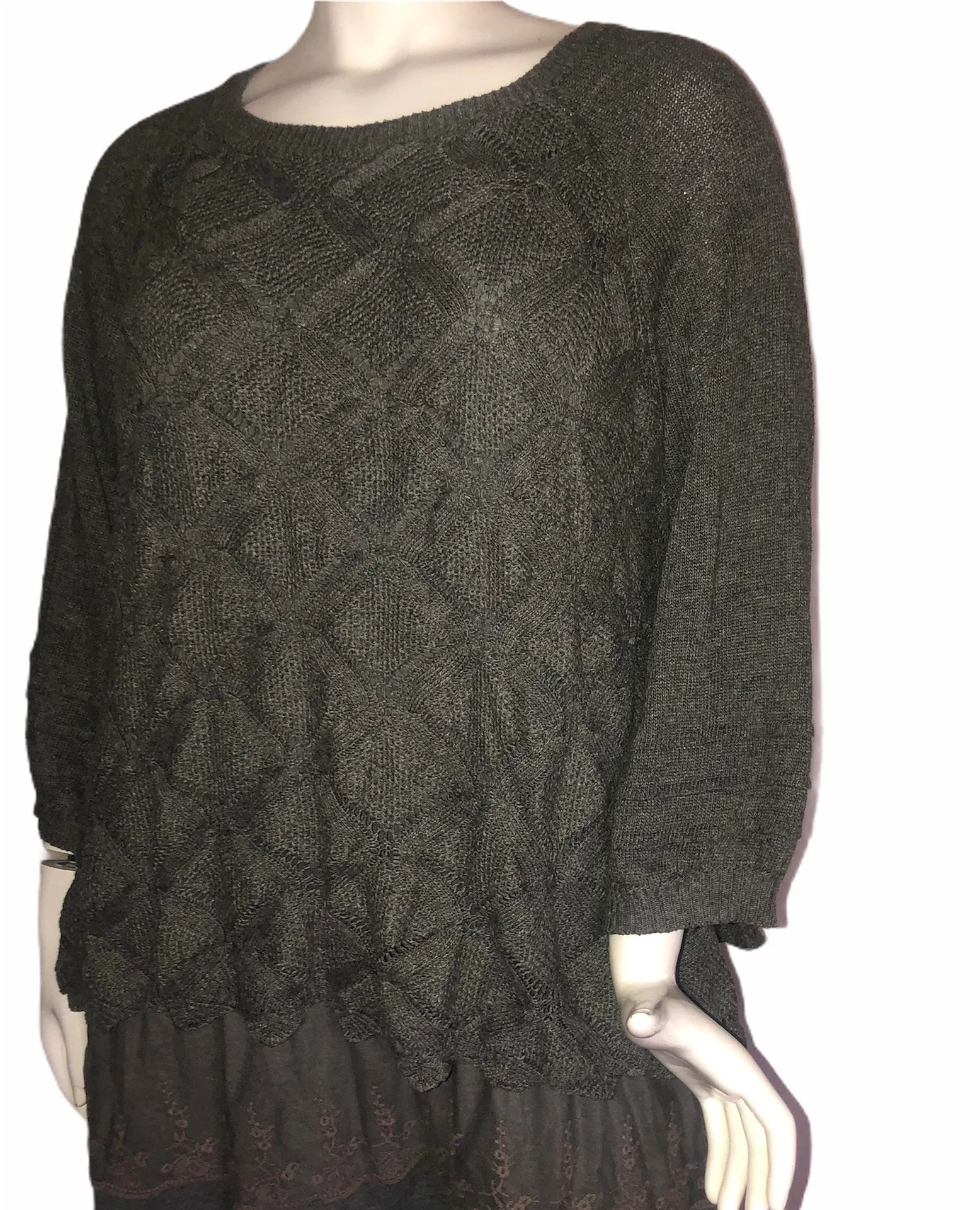 Lace Hem Tunic Sweater - Image 2