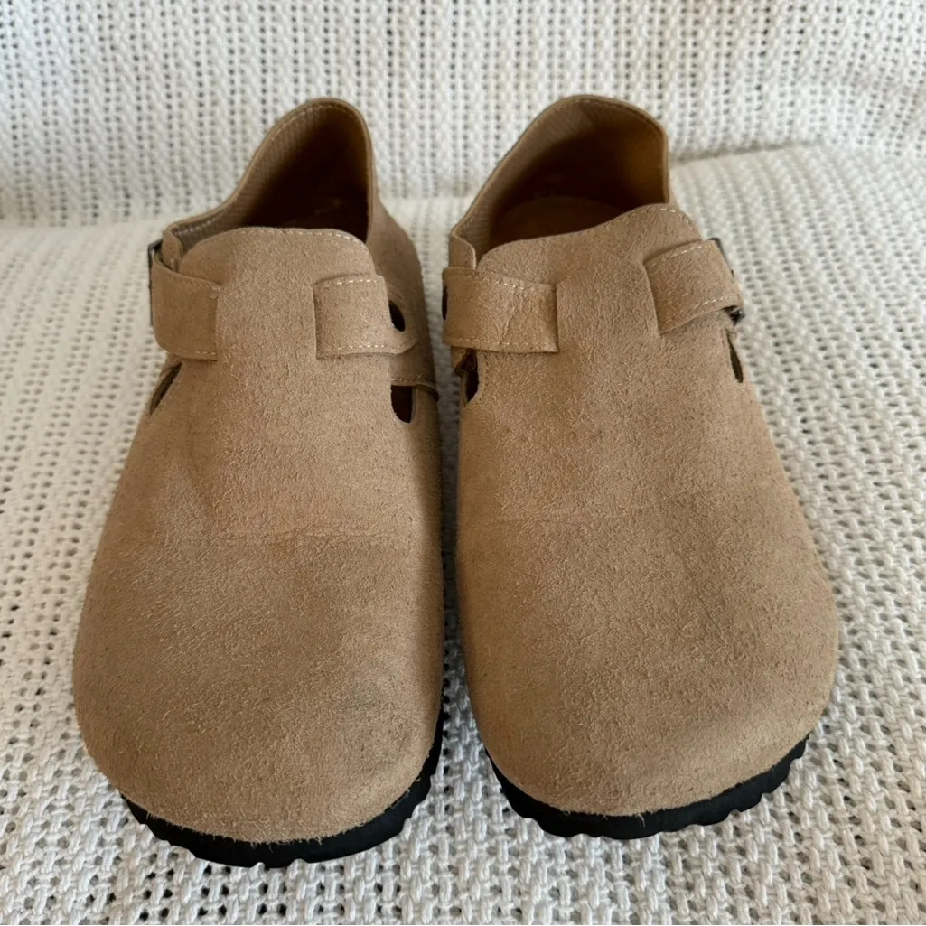 New. Women’s Suede Flat Loafers – Comfy Walking Travel Shoes Tan Size 11.5 - Image 4
