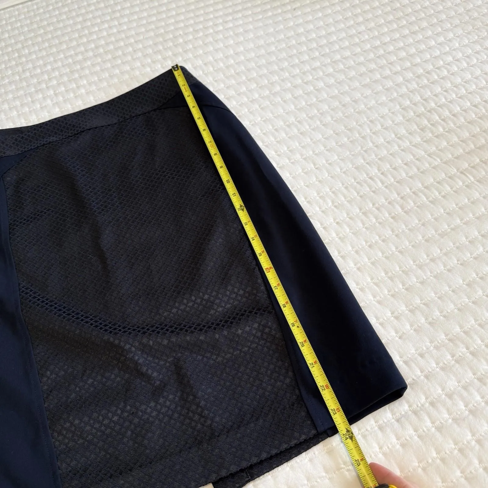 Cache Dark Blue Textured Classy Pencil Skirt NWOT Women’s Sz 10 - Image 2