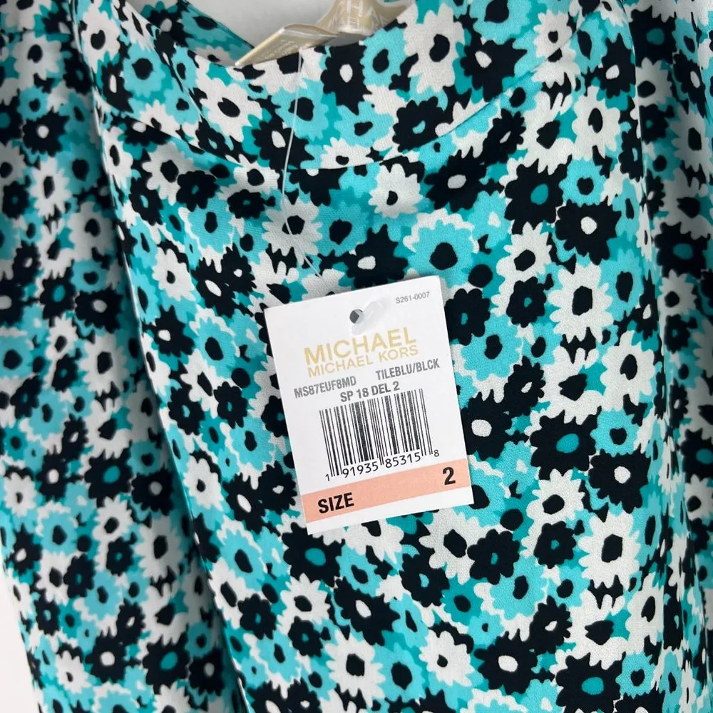 NWT MICHAEL Michael Kors Carnation Silk-Georgette Skirt Mini Floral Size 2 NEW - Image 8