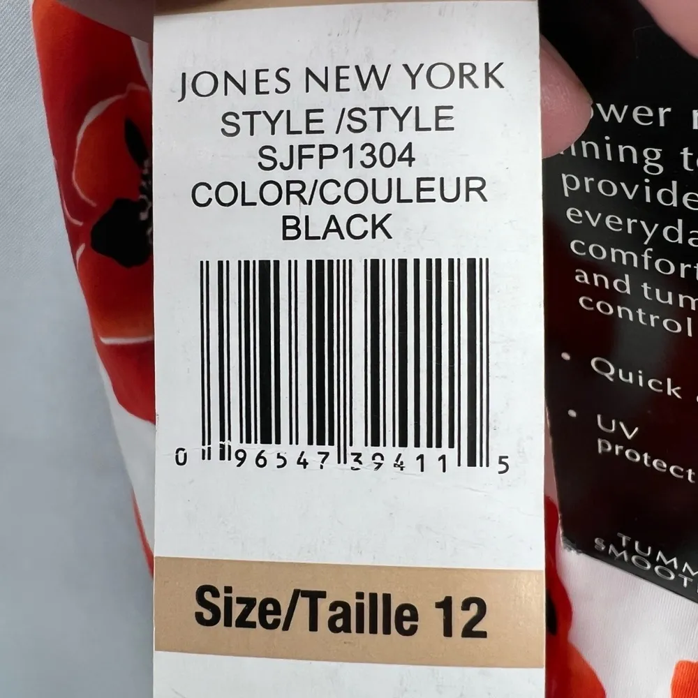 Jones New York Floral One Piece Swimsuit Tummy Control Red Poppies Size 12 New - Image 5