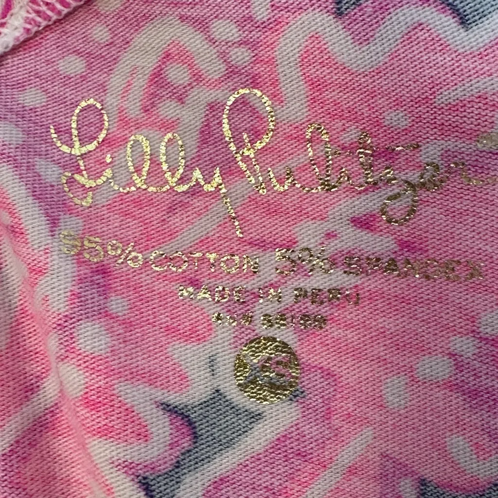 Lilly Pulitzer‎ Waverly Top Bright Navy Coco Safari Print Size XS Resort Preppy - Image 5