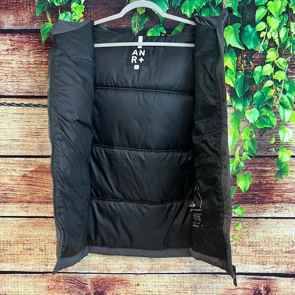 Alp N Rock ANR Womens Uno Vest Large Full Zip Insulated Puffer Hooded Gray - Image 3