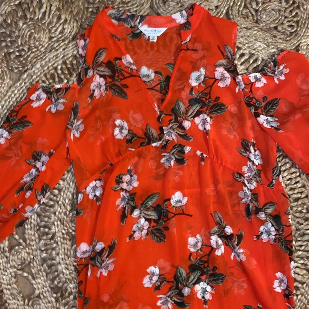Miss Selfridge 10 shirt dress Floral Red Long Sleeve Dress - Image 3