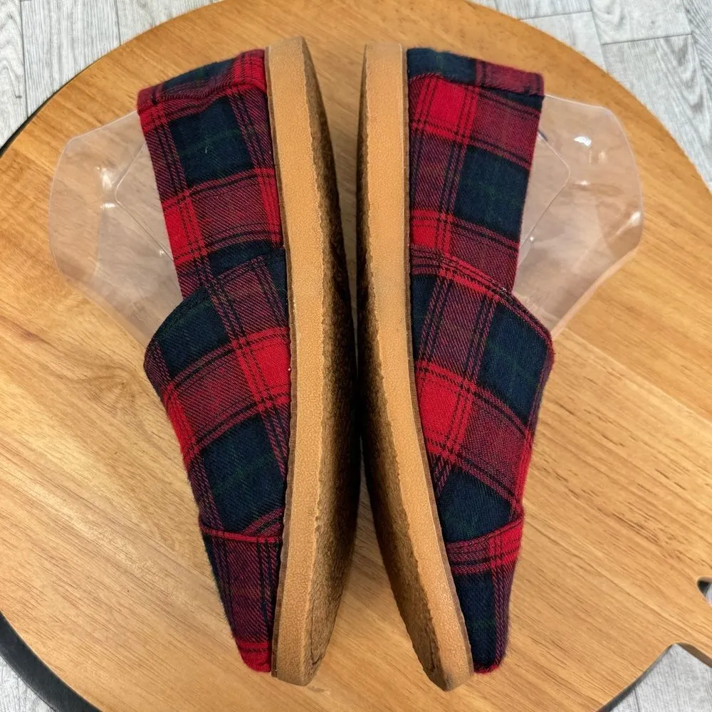 Toms Tartan‎ Plaid Flannel Alpargata Slip On Flats Shoes Red Blue 9 - Image 6