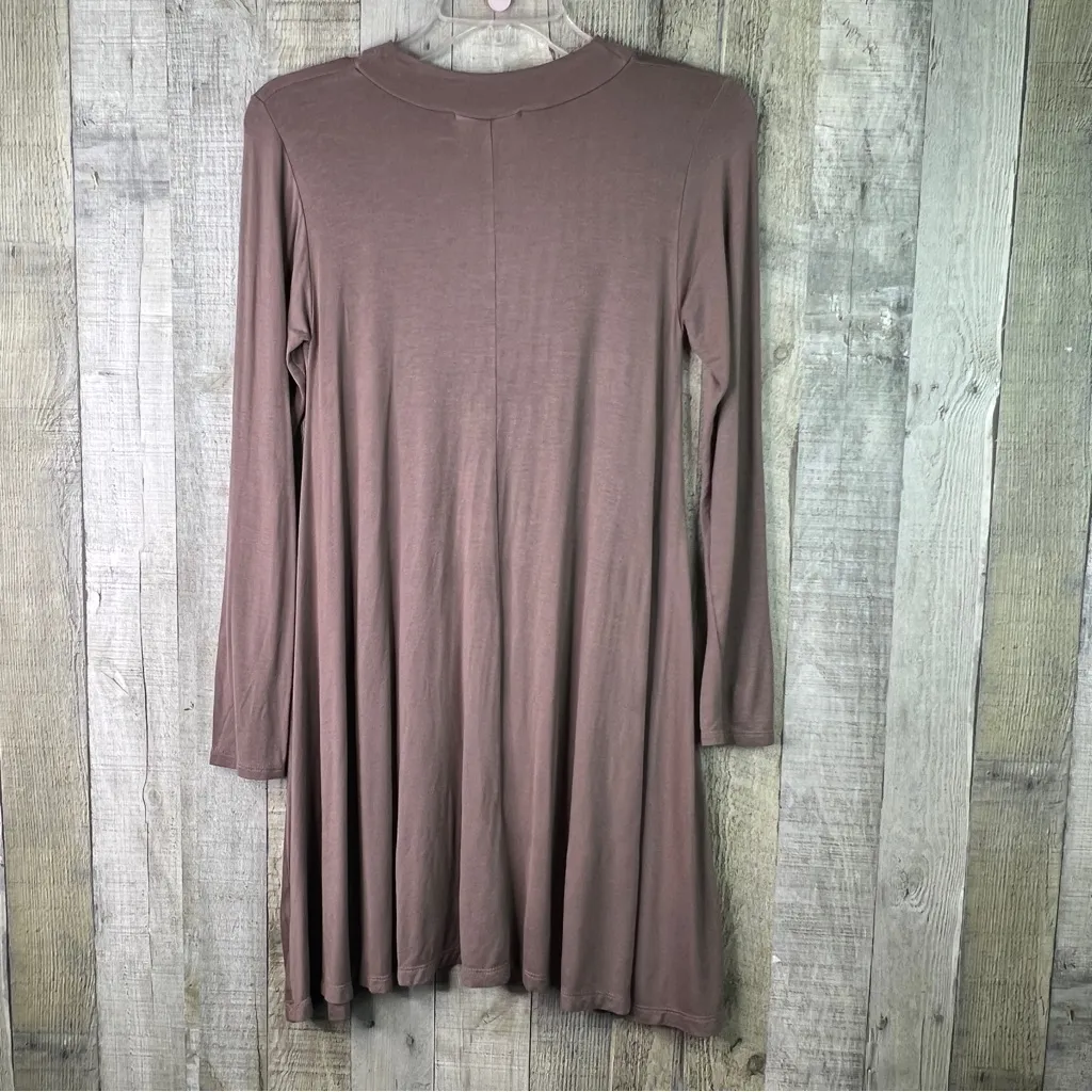 Newbury Kustom Small Rosewood Long Sleeve Mock Neck Mini Dress - Image 2