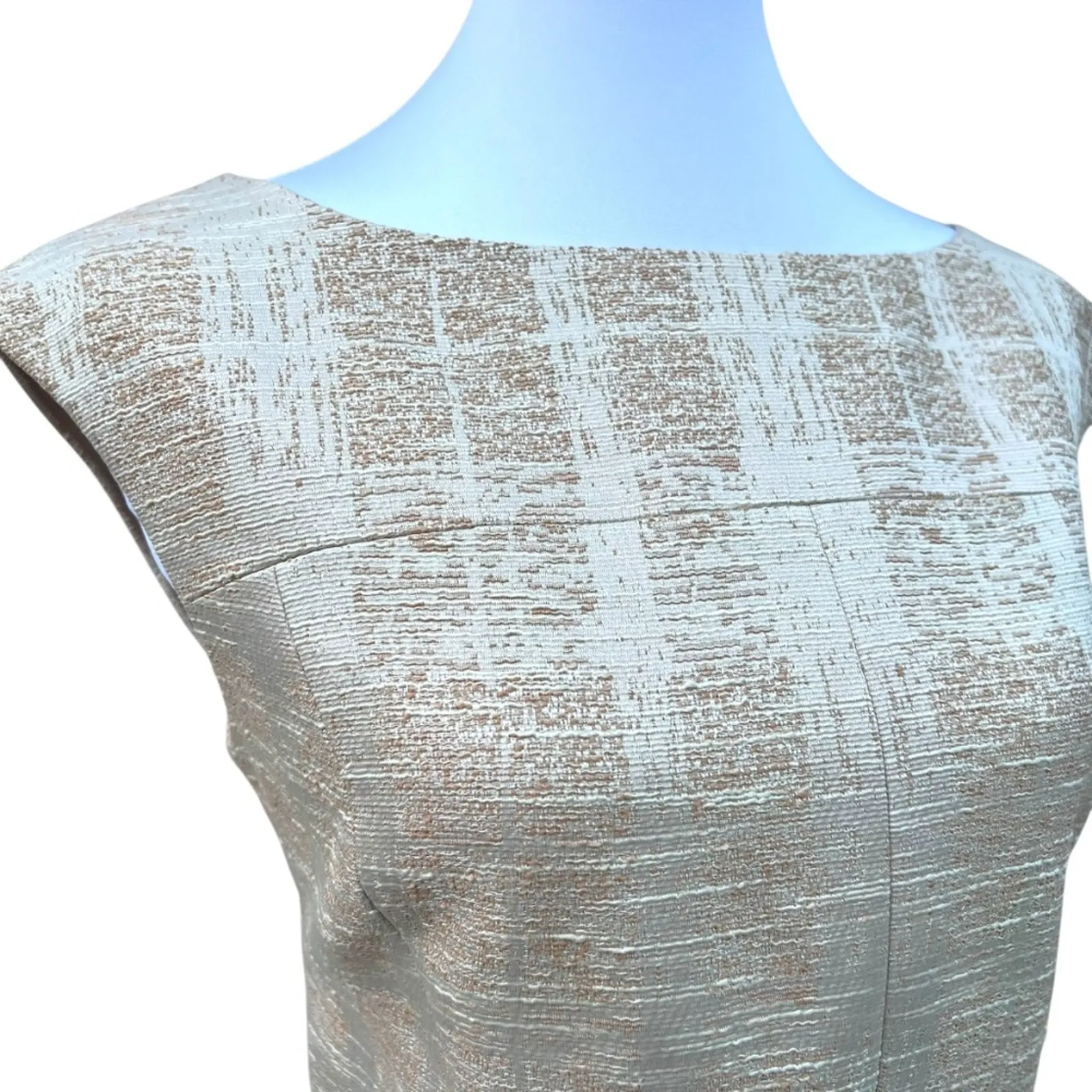 Tory Burch Dress 10 Retro Tweed 60s Style Jacquard Sheath Classic Elegant $428 - Image 6