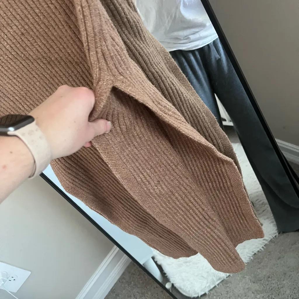 Free People Tan Ribbed Midi Skirt - Image 2