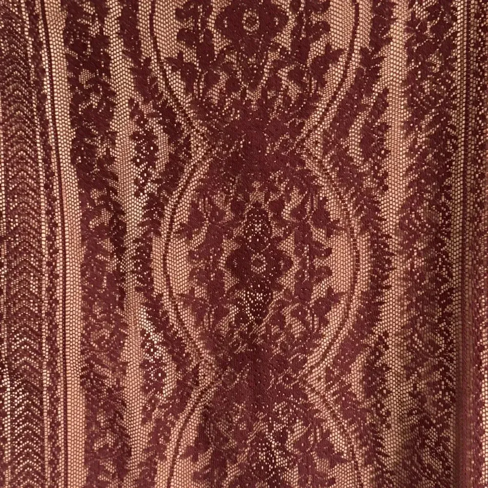 LIBERTY LOVE Burgundy / Maroon Lined Lace Blouse Flared Bell Sleeves Size Small - Image 5