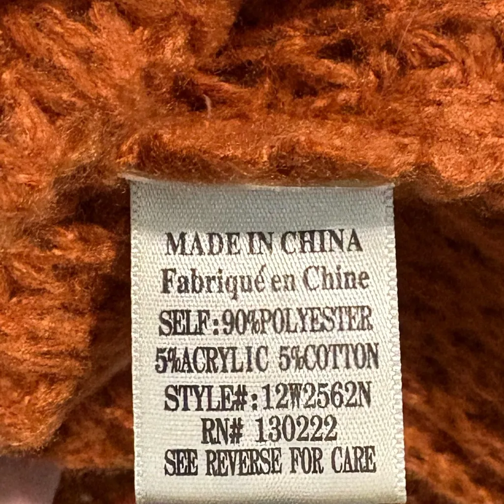 New In Rust Orange Inside Out Colored Seams Sweater - Image 4