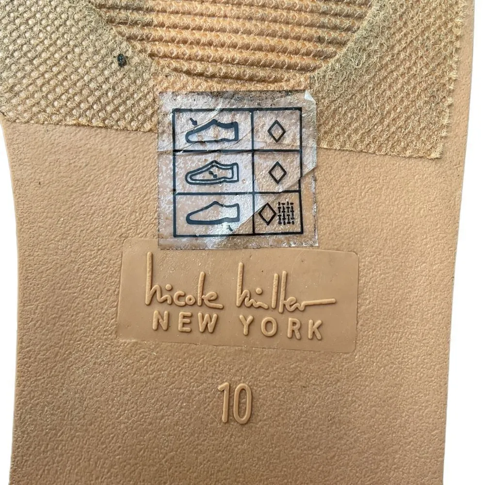 Nicole Miller New York Strappy Studded‎ Rhinestone Slip On Sandals Size 10 - Image 9