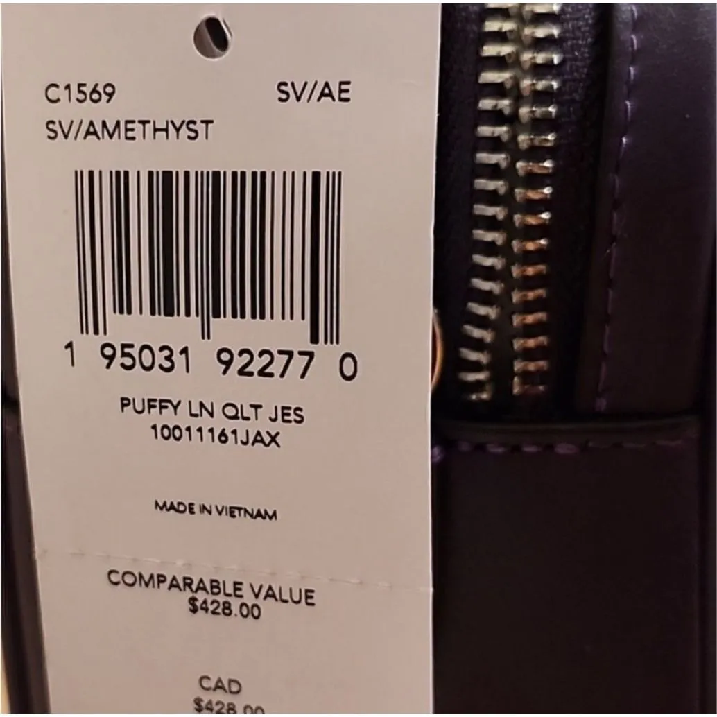 🔥🎁NWT! Coach JES Crossbody Puffy Line Quilt C1569 Msrp:$428.00 - Image 9