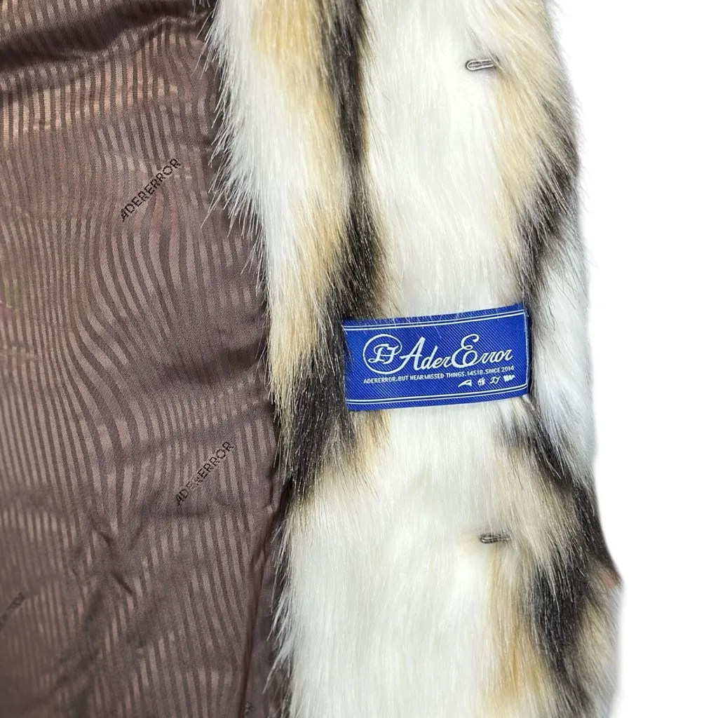 ADER ERROR Faux Fur Oversized Jacket, Off - Image 11