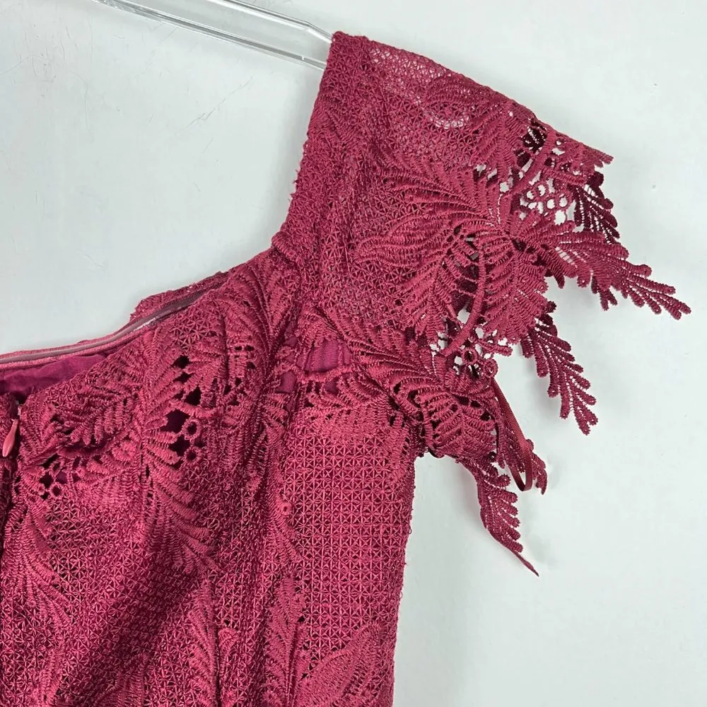The Label Valentina Lace Off the Shoulder Mini Dress Size Small S EUC T1470 - Image 12