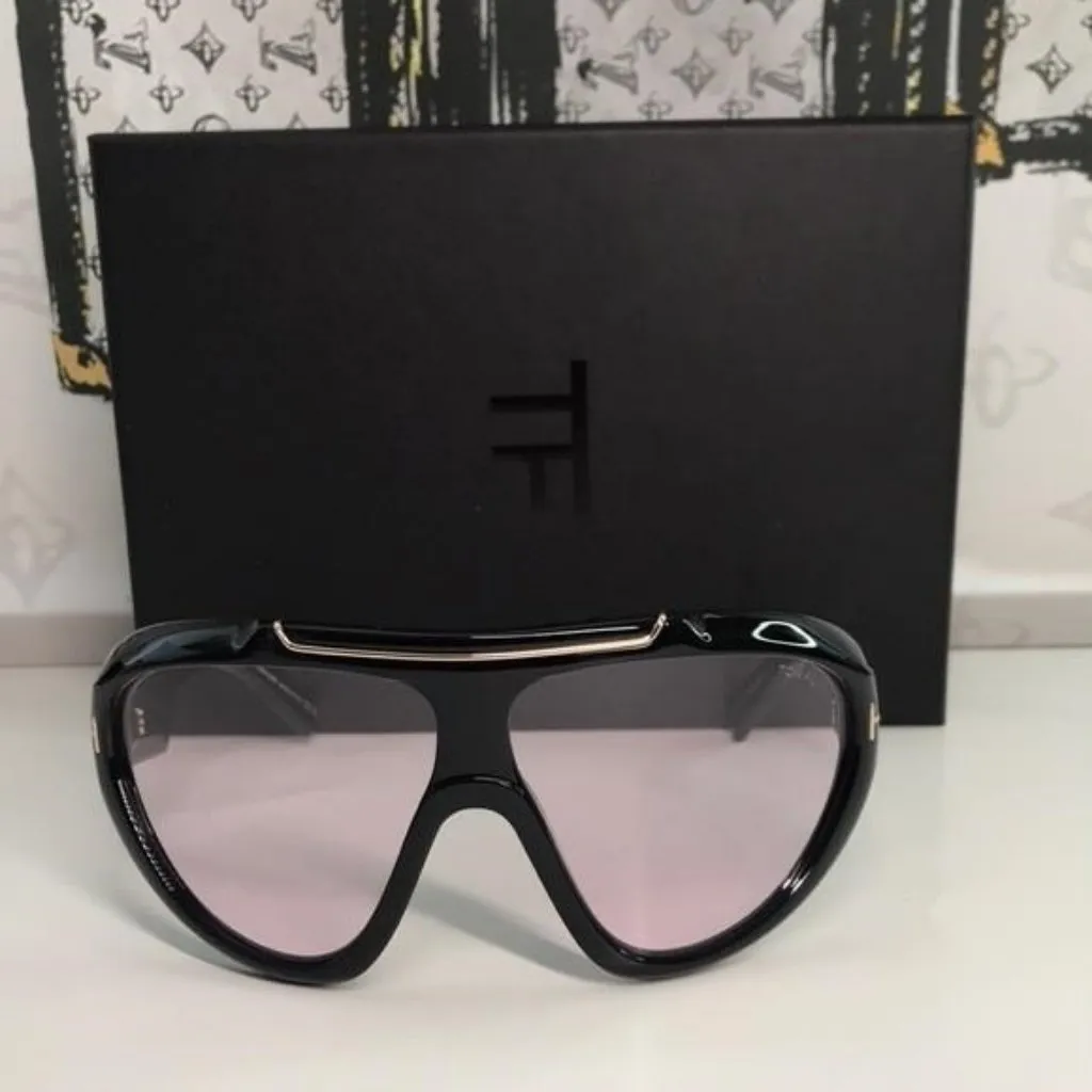 NEW Tom Ford Linden FT1094/S Sunglasses – Shiny Black / Pink – Full Packaging - Image 2
