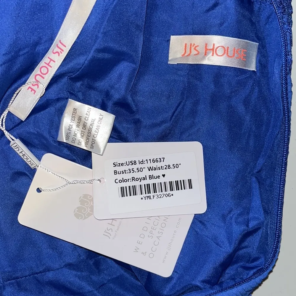 JJ’s House NWT Size US 8 Blue Floor-Length Chiffon Sheath Bridesmaid Dress Gown - Image 8