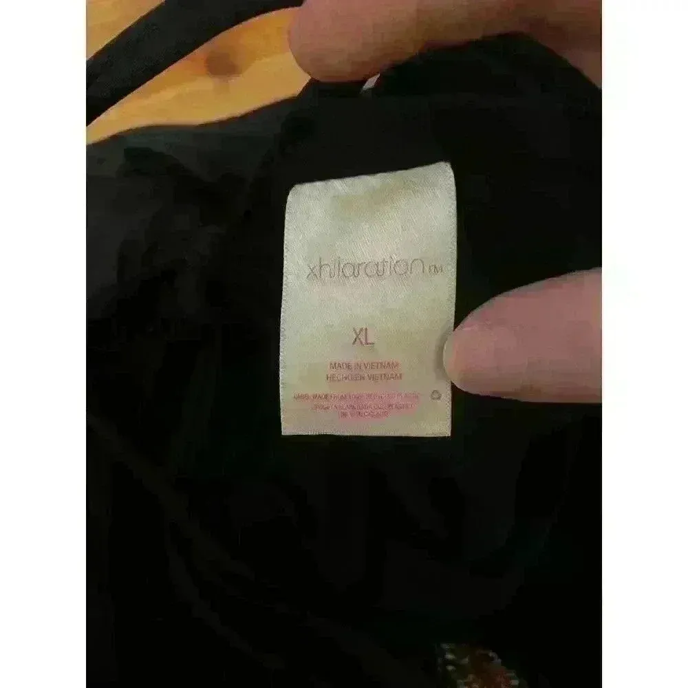 Xhiliration One-Piece Embroidered Beaded Cutout Swimsuit, XL - Image 8