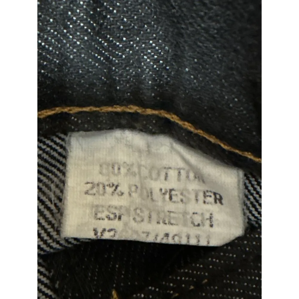 Women's Black Naruto Patchworks High Waisted Straight Leg Denim Jeans Pants 36 - Image 7