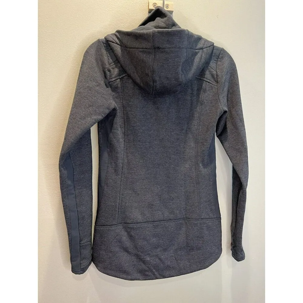 Athleta Victory Fitted Black Sporty Hooded zip up Hoodie Zipped Pockets Jacket - Image 4