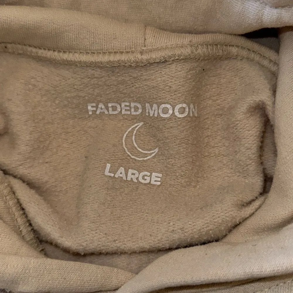 Faded Moon "Under the Same Moon" Hoodie, size Large Tan - Image 6