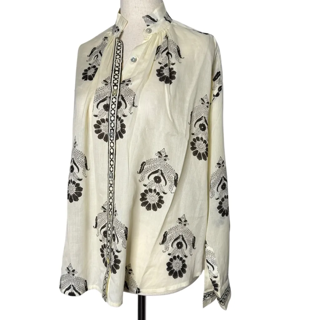 Alix of Bohemia Kiki Ink Cactus Flower Shirt
Button Front Long Sleeve Size XS - Image 7