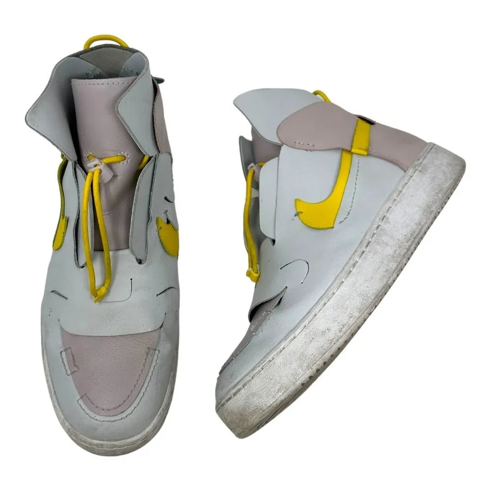 Nike Vandalised Grey Yellow Pink Slip On High Top Sneakers Size 8.5 - Image 9