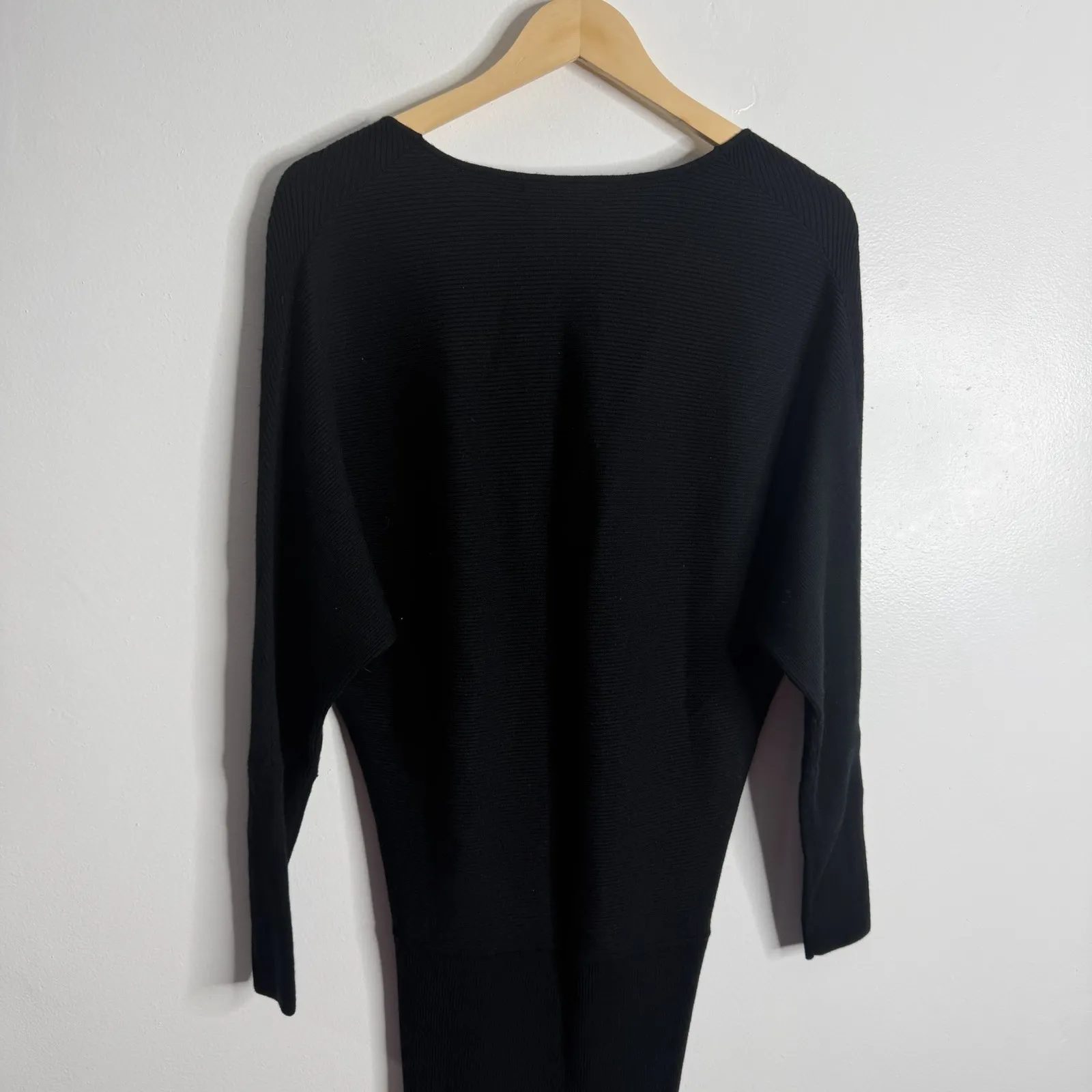 NWT Banana Republic Black Dolman Sleeve Serene Sweater Dress Small Quiet Luxury - Image 3