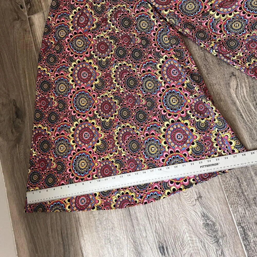 CULTURE SHOP Wide Leg Pants Hippie Boho Paisley Stretch waist Multicolor ML #37 Size undefined - Image 8