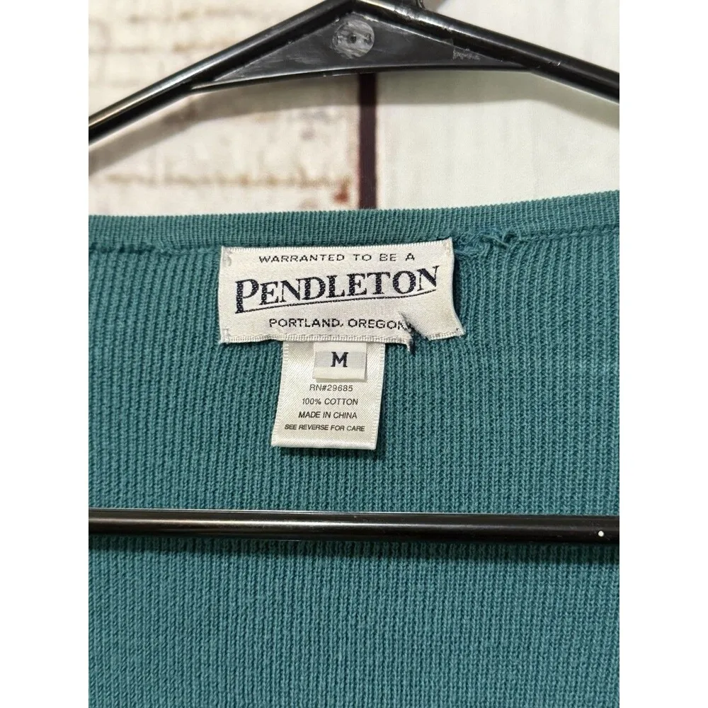 Pendleton Women's Sweater Cotton V Neck Button Up Cardigan Blue Size Medium - Image 2