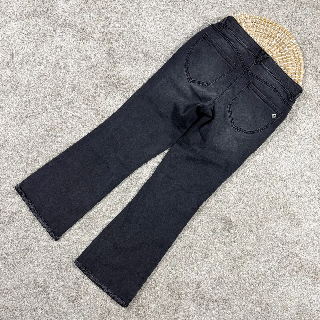 Democracy Ab Solution Itty Bitty Bootcut Jeans Mid Rise Raw Hem Washed Black 2 - Image 6