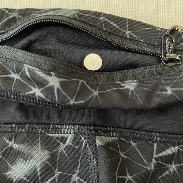 Womens Lululemon 22" Pace Rival Black Gray Crop Leggings‎ - Image 6