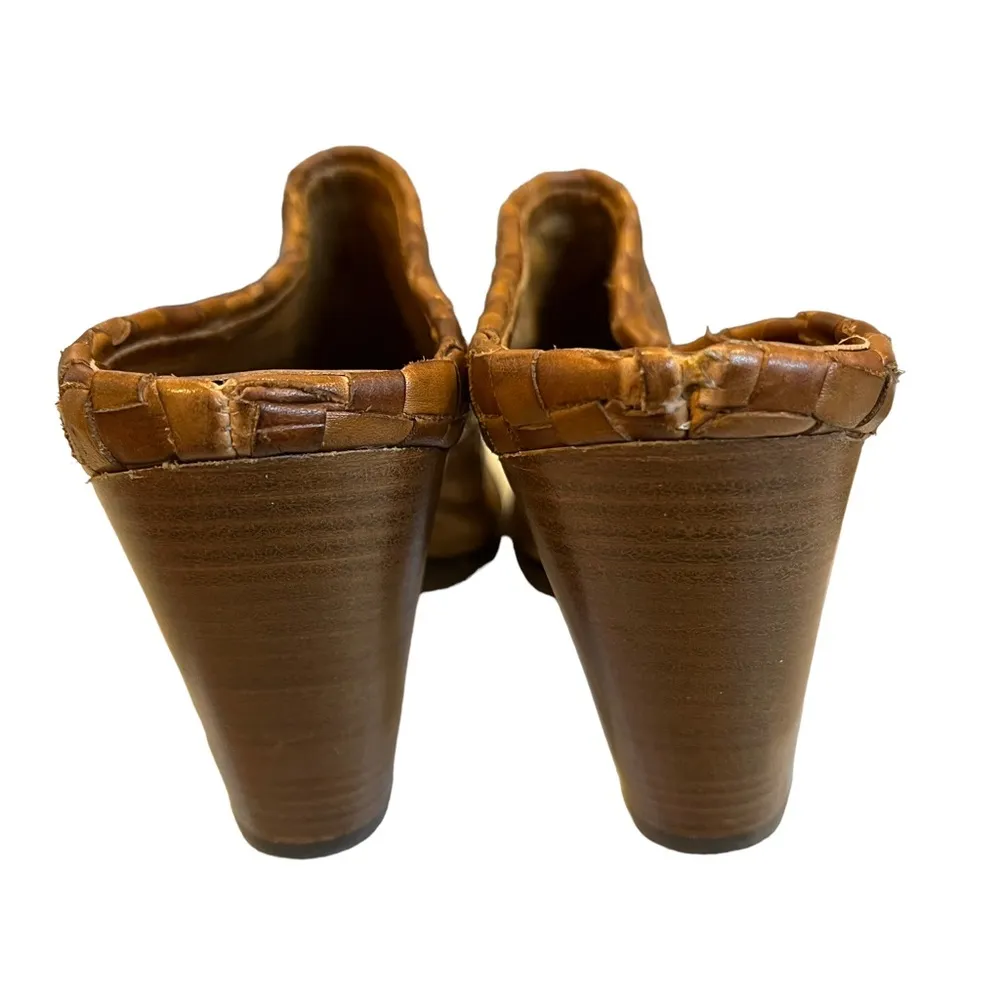 Sesto Meucci Leather Braided Heeled Western Mules - Image 6