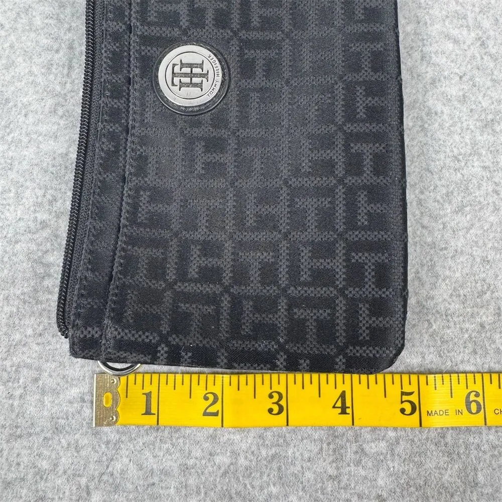 Black Wallet Clutch Logo Accents Multiple Compartments - Image 9