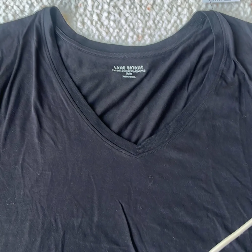 Lane‎ Bryant Perfect Short Sleeve V-Neck Tee Black 26/28 - Image 5